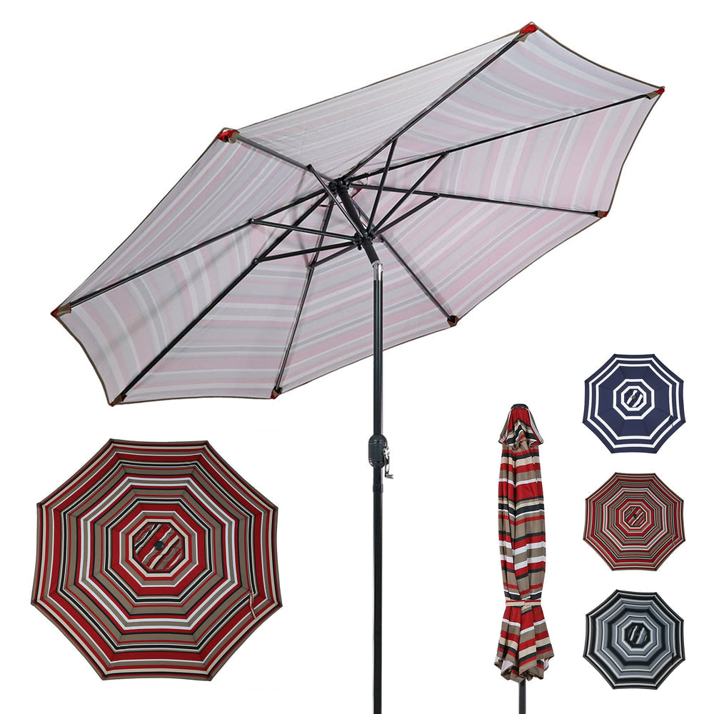 Sunnydaze Aluminum Patio Umbrella Awning Stripe 9ft product shot
