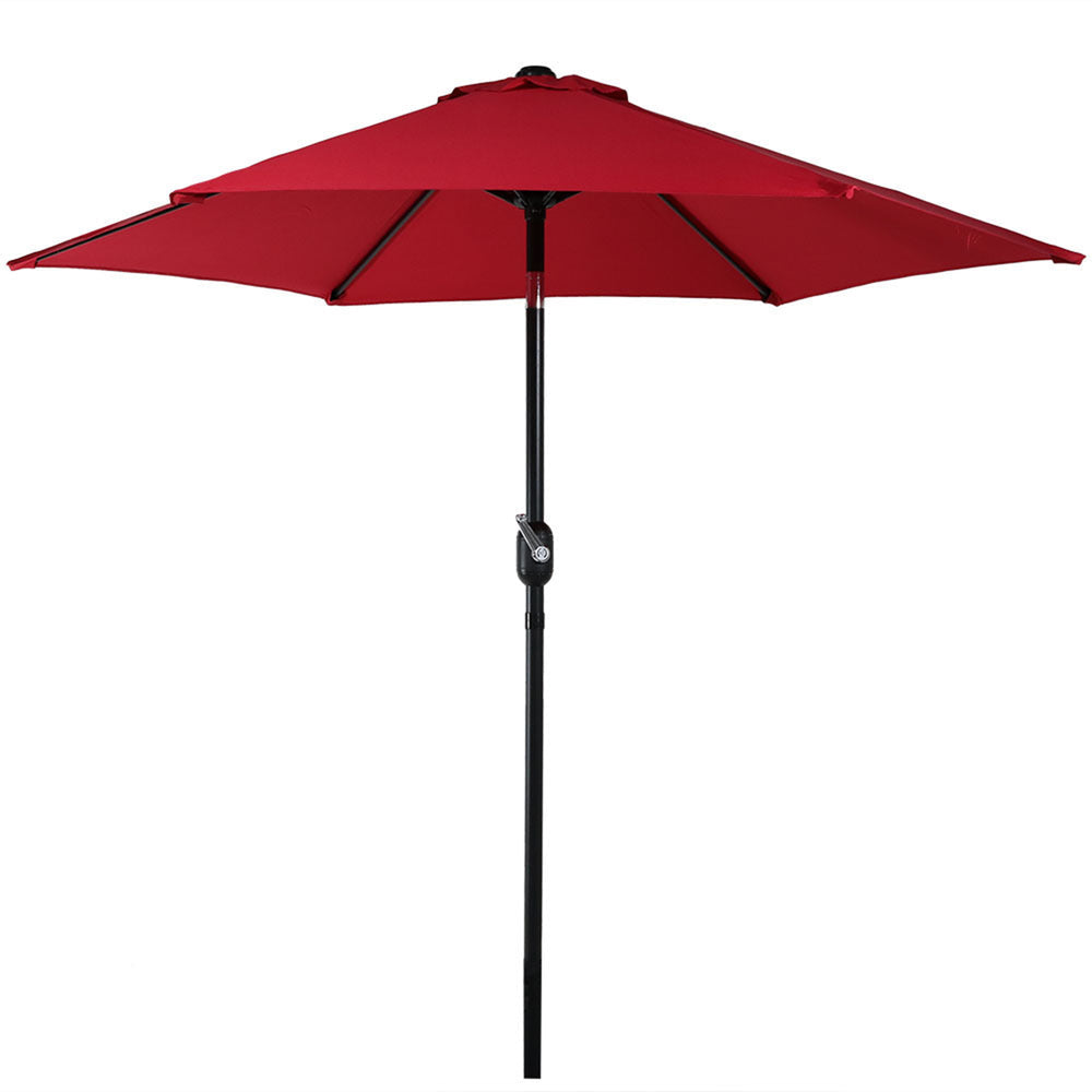 Sunnydaze Aluminum Patio Umbrella Red 7.5ft canopy detail