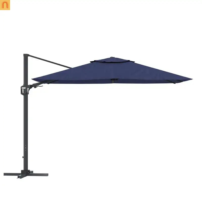 Patio Umbrella Cantilever Navy Blue 11ft Square UPF50 Aluminum