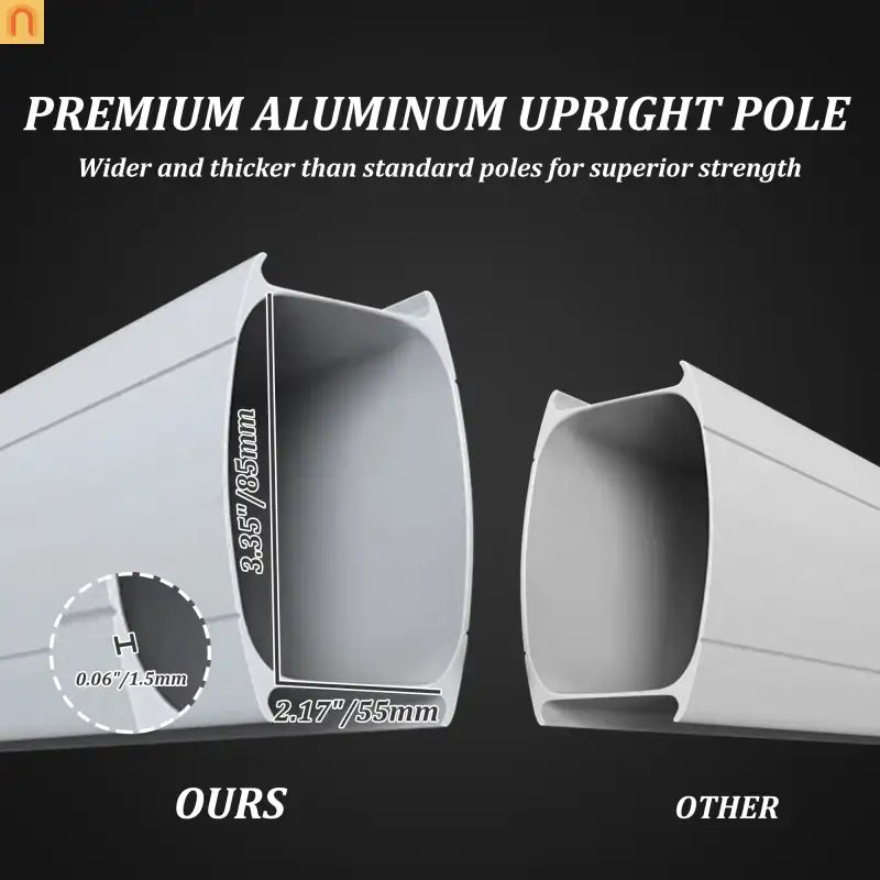 Patio Umbrella Cantilever Beige 9.7ft Round UPF50 Tilt Aluminum