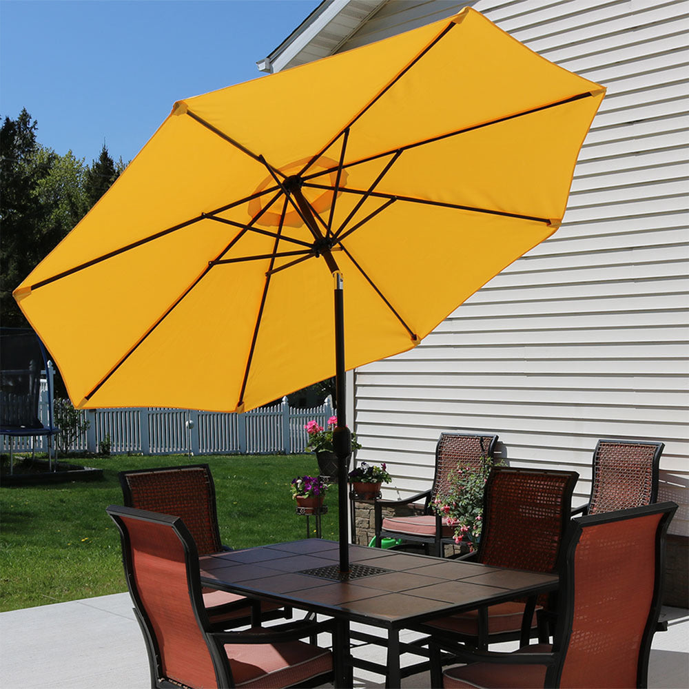 Sunnydaze Aluminum Patio Umbrella Gold 9ft product shot