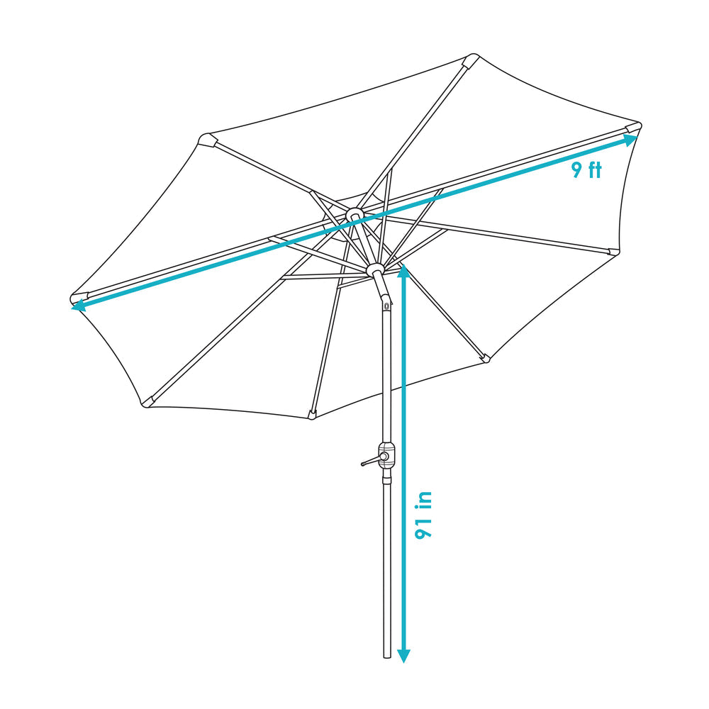 Sunnydaze Aluminum Patio Umbrella Awning Stripe outdoor setting