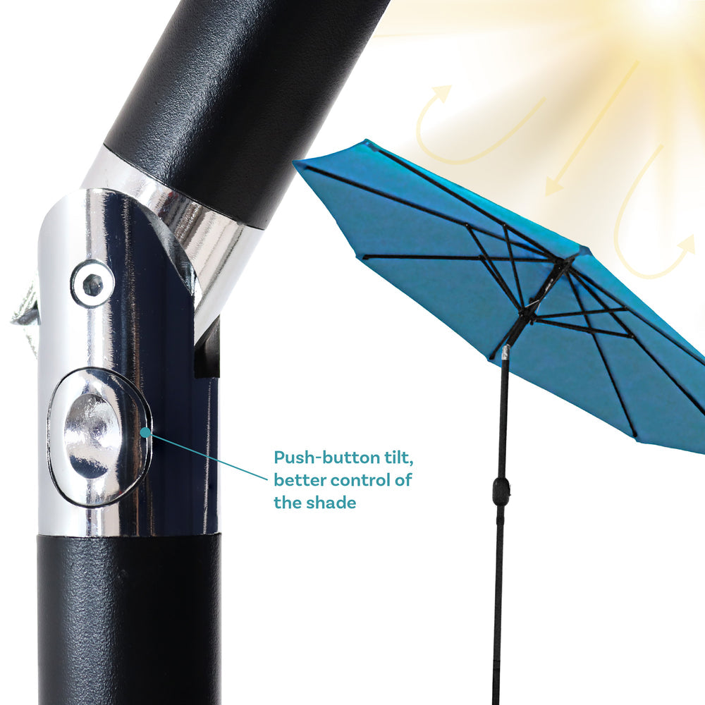 Sunnydaze Aluminum Patio Umbrella Turquoise vent detail