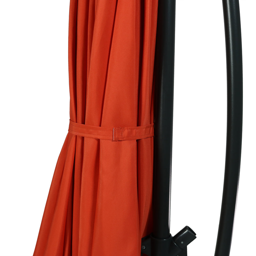 Sunnydaze 10 ft Offset Patio Umbrella Burnt Orange outdoor setting