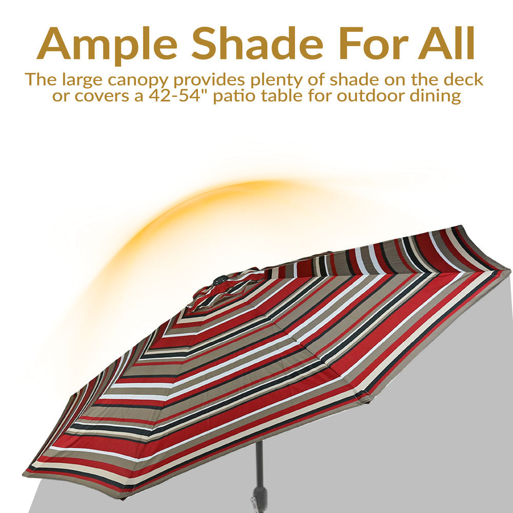 Sunnydaze Aluminum Patio Umbrella Awning Stripe vent detail