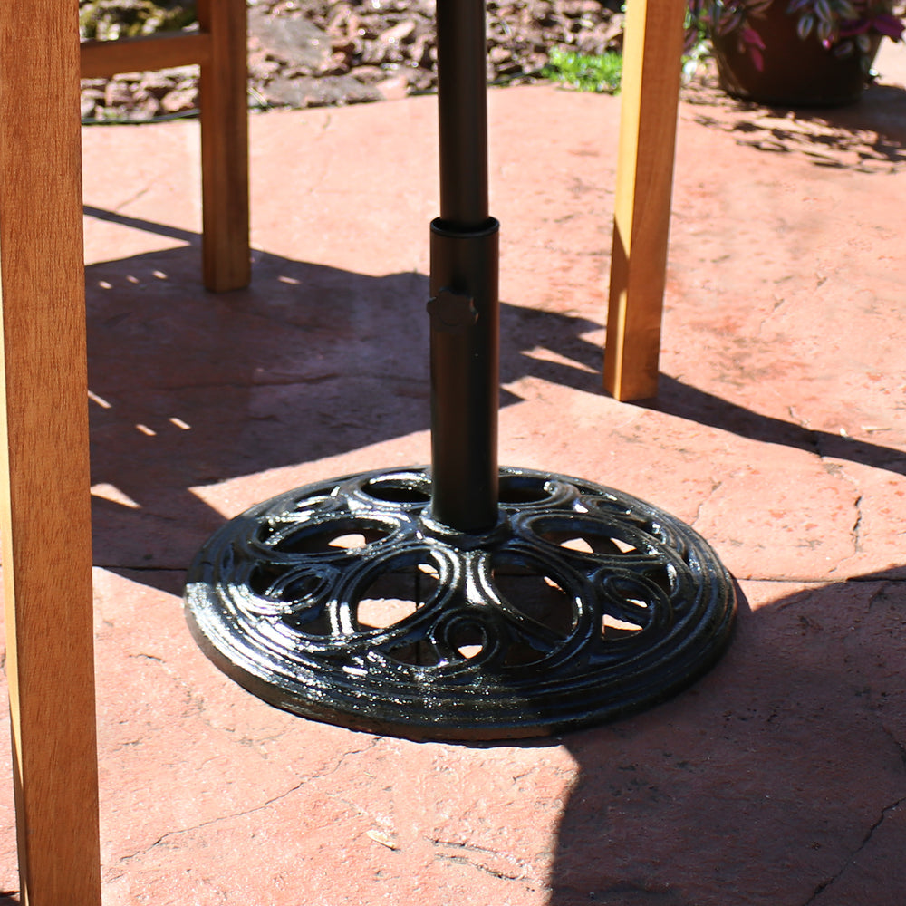 Sunnydaze 18-Inch Round Cast Iron Patio Umbrella Base Black product shot
