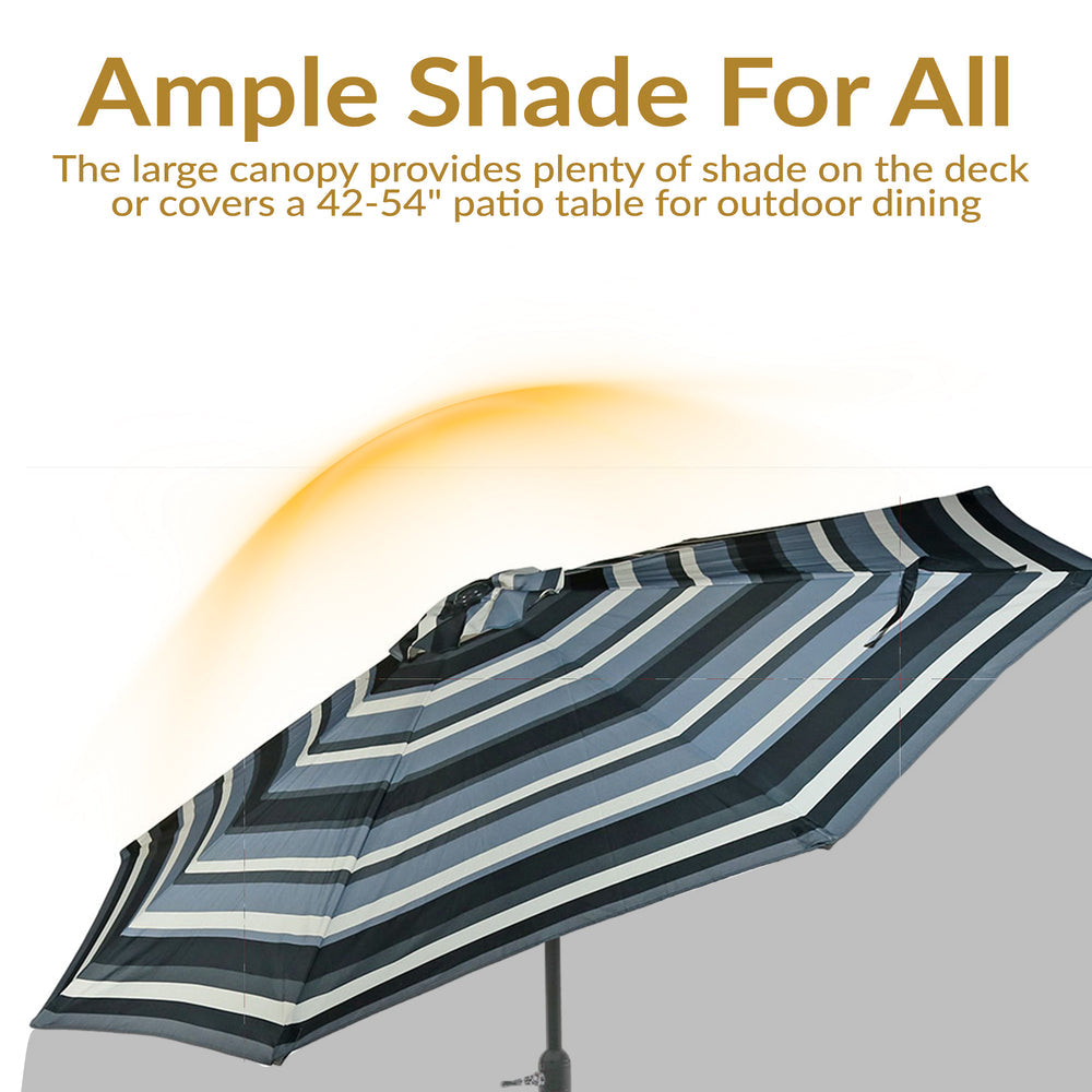 Sunnydaze Aluminum Patio Umbrella Catalina Beach Stripe vent detail
